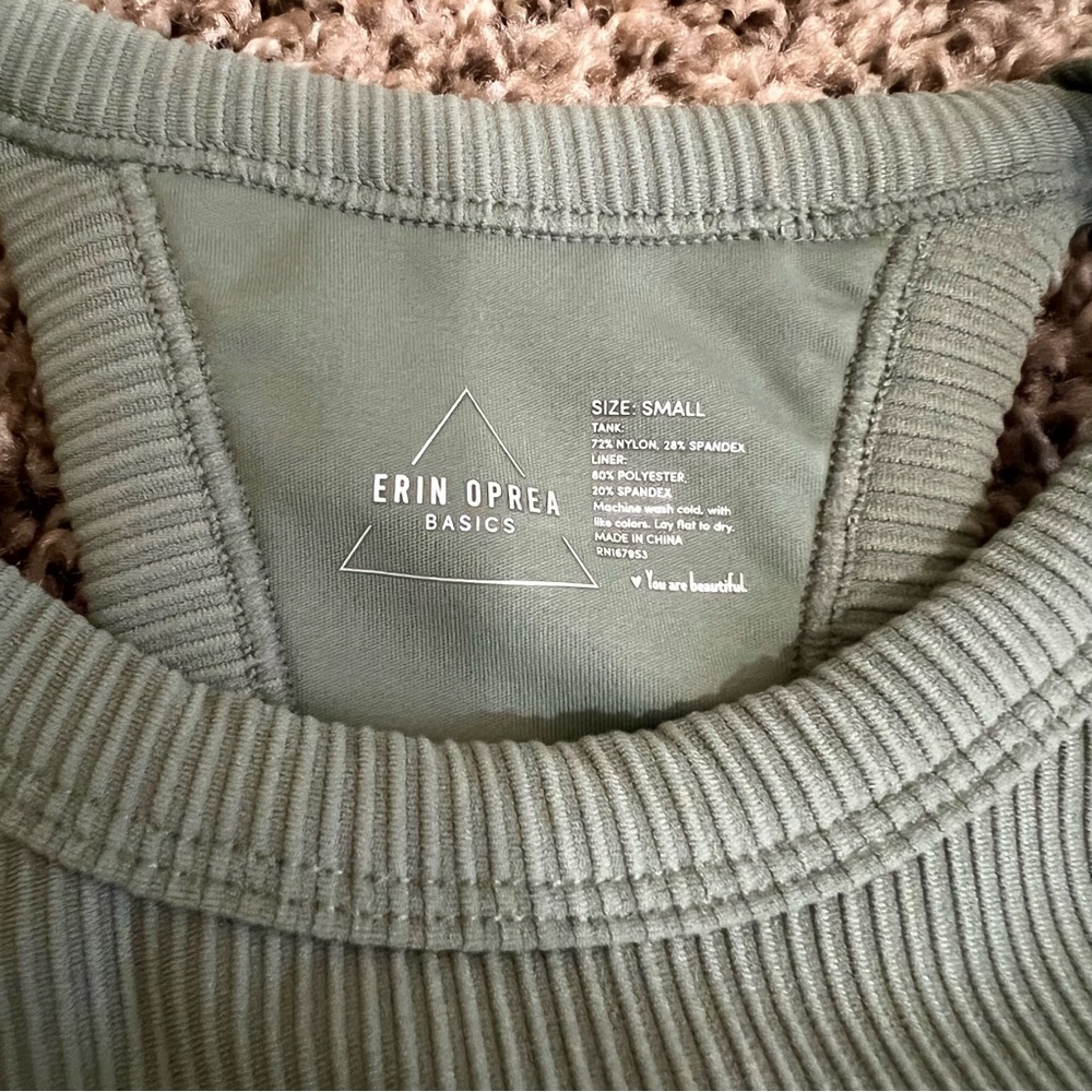 Erin Oprea Basics - Dark Sage Ribbed Workout Set - Picture 6 of 14